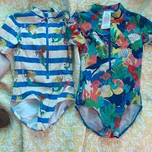 Mini Boden Kids Swim Rashguards - mermaid 🧜♀️ and sea 🌊 life 7/8